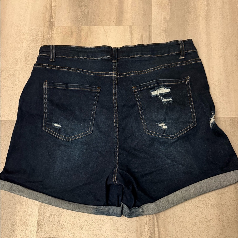 Wax Jean blue Jean Shorts Distressed Cuffed - Picture 3 of 8